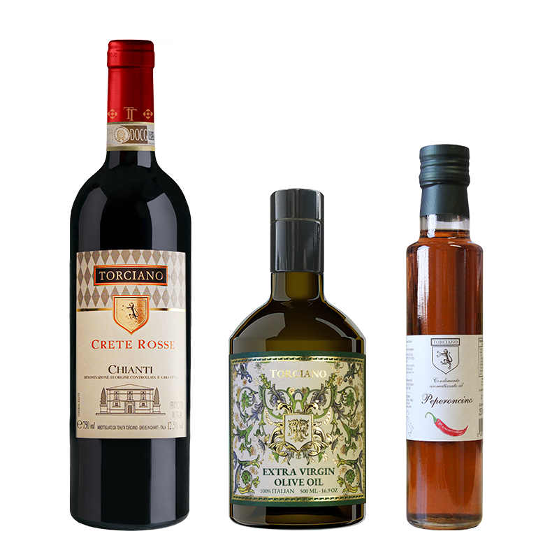 Wine & Oil Gift - Chianti, EVO and Pepper
